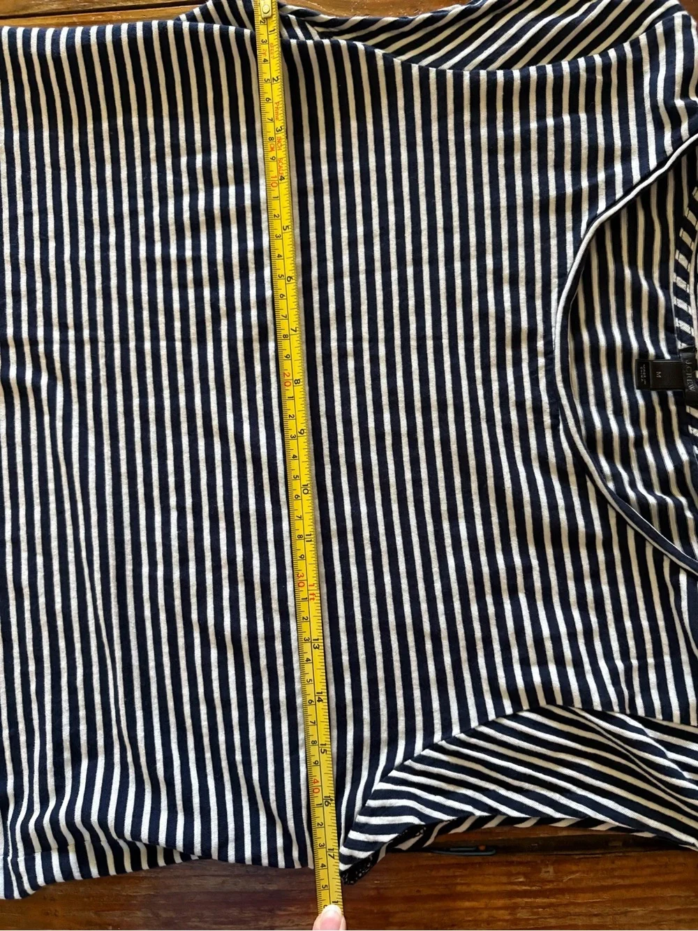 J. Crew Navy and White Striped Cap-Sleeve Tee
